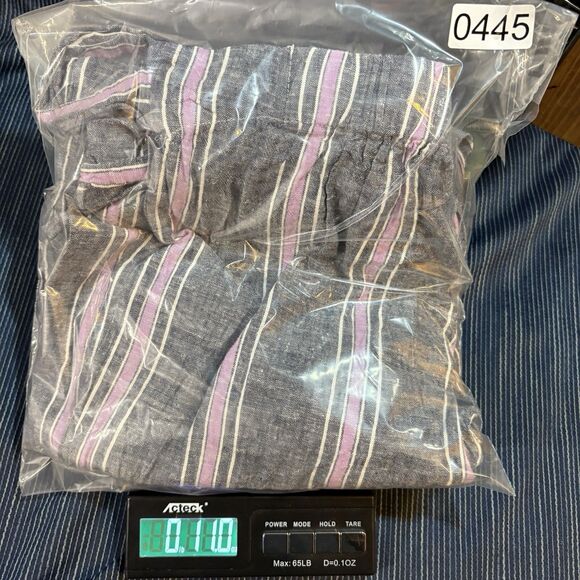 Laundry Shelli Segal Linen Pants Womens M Stripe Boho Resortcore Belt - Picture 9 of 9